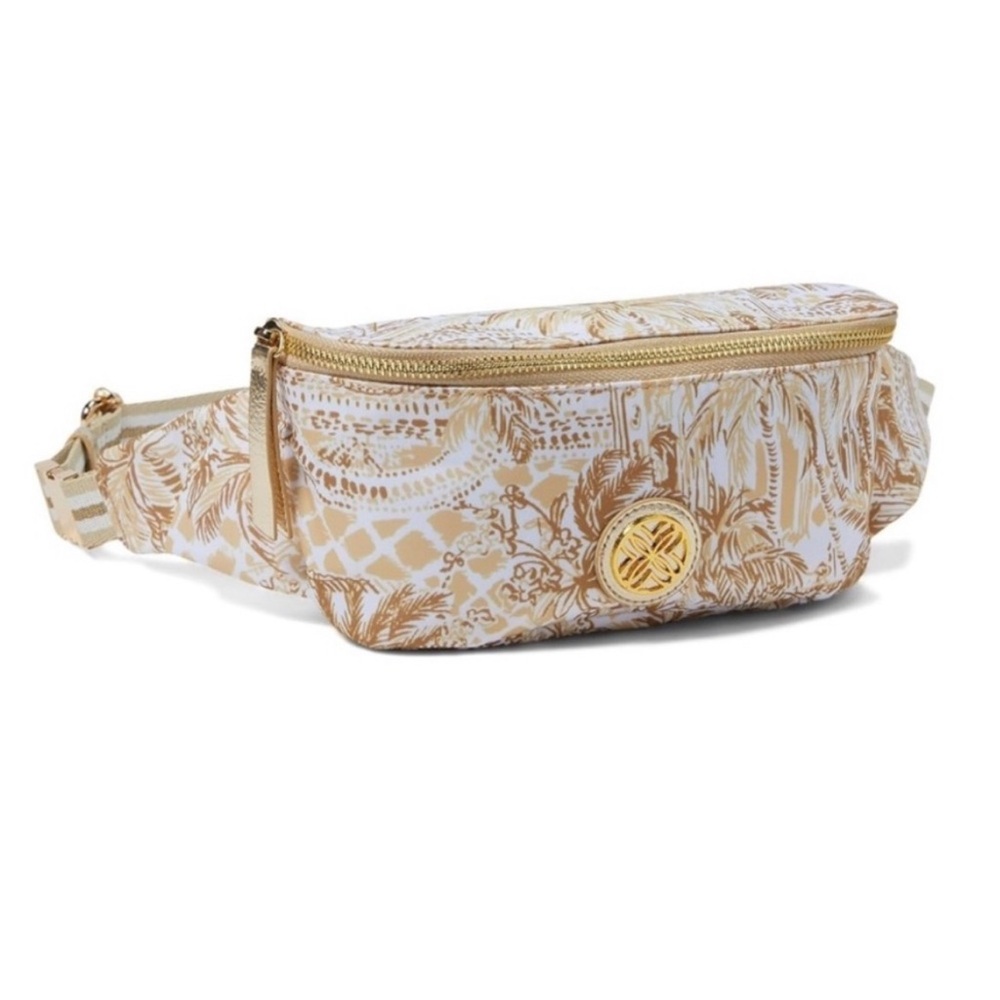 Lilly Pulitzer Gold and Cream Belt Bag